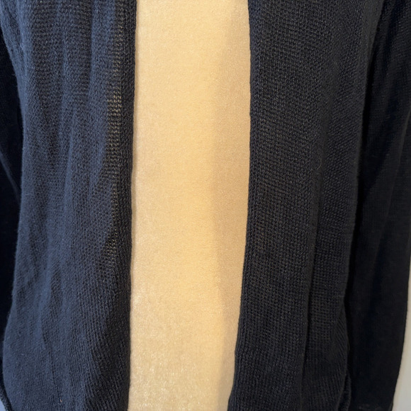Eileen Fisher Petite Knit Linen Black Cardigan Size Petite M - Picture 4 of 12